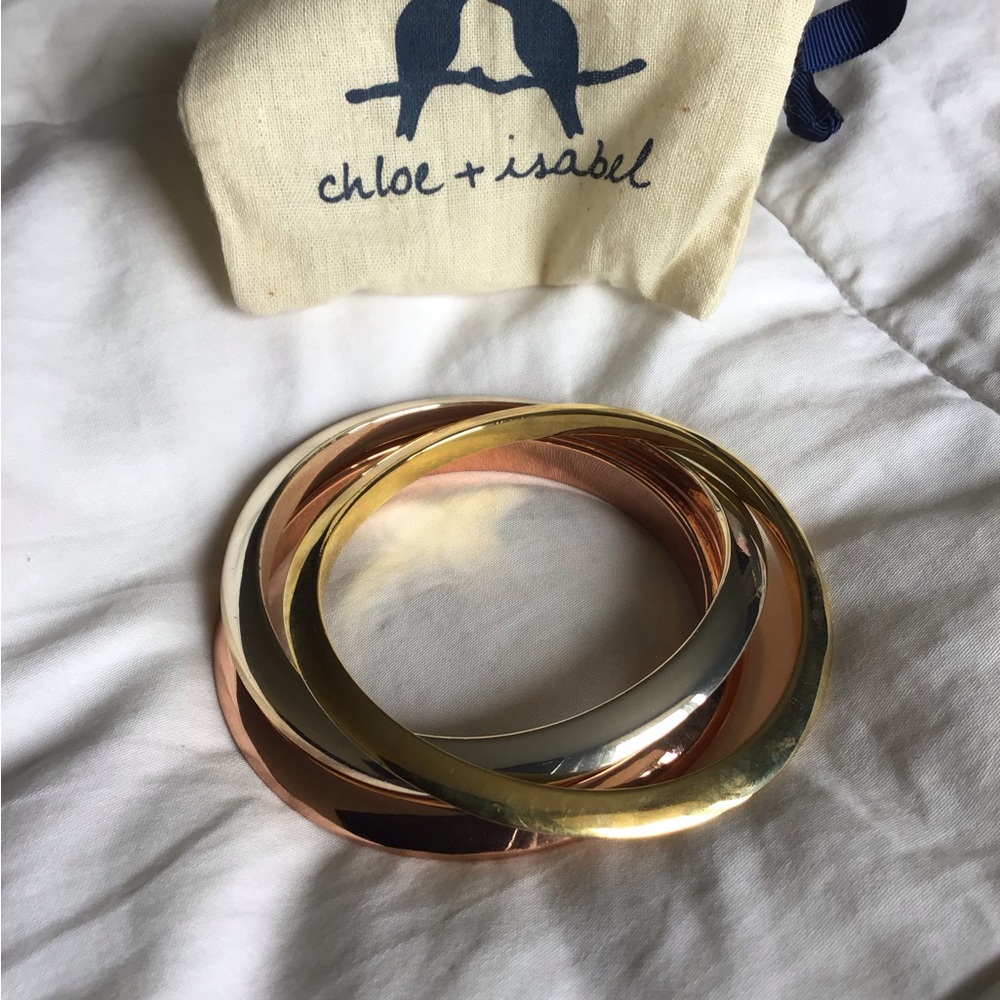 Chloe + Isabel Tri-Tone Bangle Trio